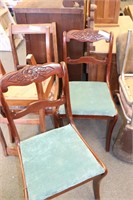 Antique Mahogony Chairs with carved pattern