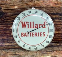 10" vintage Willard batteries thermometer