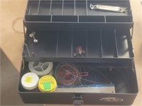 Plastic tackle Box with some gear in it