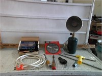 PROPANE HEATER, BATTERY CHARGER, SAW BLADE