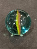 Oversized Aqua Glass Ribbon Core Shooter Marble
