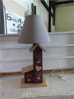 WOODEN COTTAGE TABLE LAMP 27" TALL
