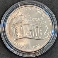 1991 UNC US Mint Commemorative Silver Dollar