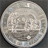 2016 1.25 oz .9999 Silver Canadian Bison $8 Coin