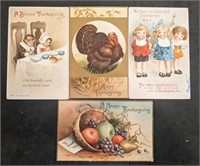 4 Ellen Clapsaddle Thanksgiving Day Postcards