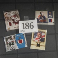 COLLECTIBLE CARDS NHL WITH JERSEY SAMPLE  QTY 4