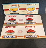 NOS Dinette Can Labels Danville Illinois