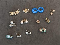 Group of Vintage Costume Jewelry Earrings