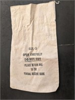 Large Size D Vintage Federal Reserve Canvas Bag