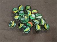 Group of Vintage Ribbon Core Glass Marbles