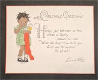 Antique Black Americana Christmas Card