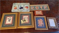 Assorted Framed Prints and Tray