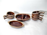 Hull Brown Glazed Chili Bowls, Casserole Dish +