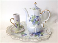 HP Violet Tray/Tea Pot Cup & Saucer