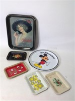 9 Metal Serving trays Mickey Mouse Coca-Cola +