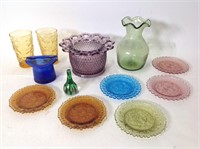 Colored Glass Coasters Tumblers Vases +