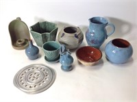 8 Pottery Pitchers Planters Vases+
