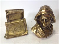 Bronze Clad Bookend & Statue