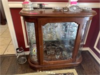 SMALL CHINA / CURIO CABINET W CONTENTS INSIDE