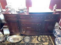 NICE VTG SOLID WOOD BUFFET W CONTENTS INSIDE