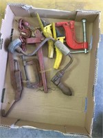 Assortment of clamps, satchel