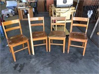 4 wooden chairs - would be great for refinishing