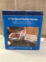 3 tier scroll buffet server