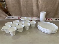 Glass Snack set with cups, plates, and more