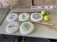 Frisbee Discs and Souvenir Bats