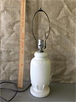 White pottery lamp