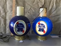 Pabst Blue Ribbon beer lamps