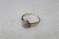Diamond Heart Ring 10K Size 10