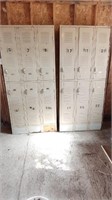 Pair of Vintage School Lockers/78”H,3’W,1’D