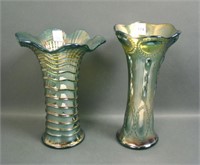 Two Imperial Helios Green Vases