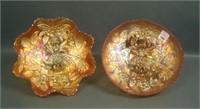 Two Fenton Marigold Peacock @ Urn Bowls