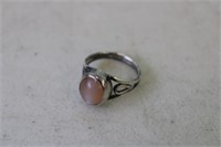 Peach Moonstone Ring Custom Made by Hawk