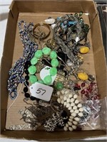 Flat of Assorted Costume Jewelry