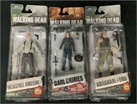 Lot of 3 Walking Dead Figurines Hershel Greene,