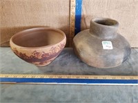 NATIVE AMERICAN CLAY POT & BOWL