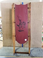 HAND PAINTED COWBOY MOTIF SLED