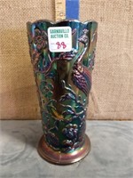 FENTON CARNIVAL GLASS PEACOCK VASE