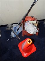 Mop Bucket and orange cone