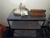 Metal rack and wood rack basket