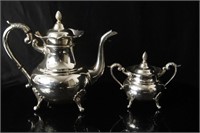 Sterling coffee/tea pot & sugar bowl