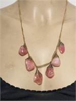 Pink Quartz Necklace Vintage