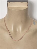 Italy Sterling Silver Pink Chain 18 Inches