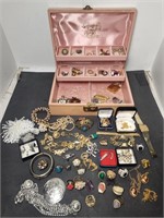 Full Costume Jewelry Box with Key