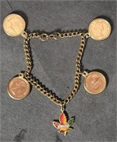 1960 Canada Coin Bracelet with Maple Leaf