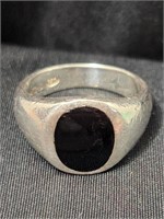 Black Onyx Sterling Silver Ring Size 9