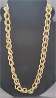 (LK) Vtg. Kramer Goldtone Chain and Rhinestone